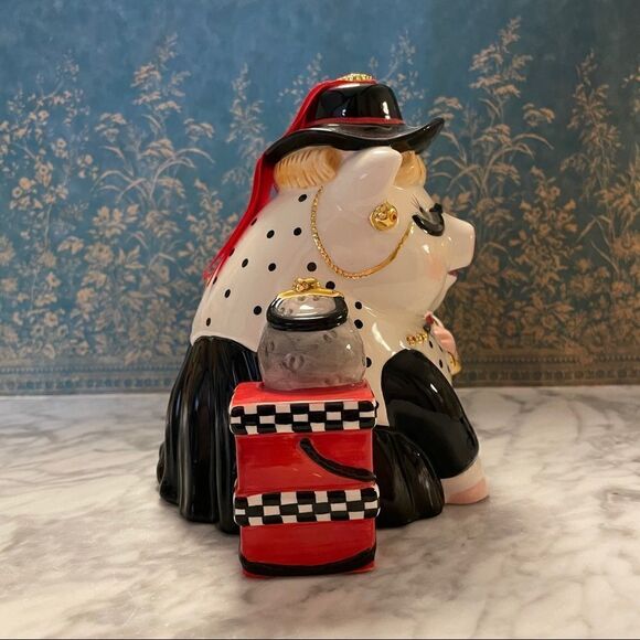 Mud Pie Fashion Fund Ceramic Piggy Bank - Picture 4 of 5